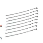 تصویر سیخ کباب 70 سانتی‌متری با دسته پیچ در بسته 6 عددی