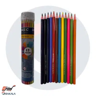 مداد رنگی استوانه ای بیسیک 12 رنگ