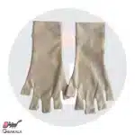دستکش نخی نیمه انگشتی رنگ کرم